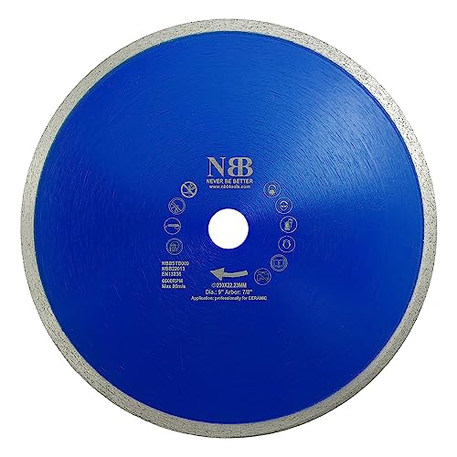 NBB Diamant-Trennscheibe Diamantsäge mit 8mm Höhe durchgehende Klingenstärke 1,7mm Dicke professionelle Diamantklinge für das Schneiden von Porzellan Keramik Fliesen Marmor Granit Stein (1, 230mm) von NBB