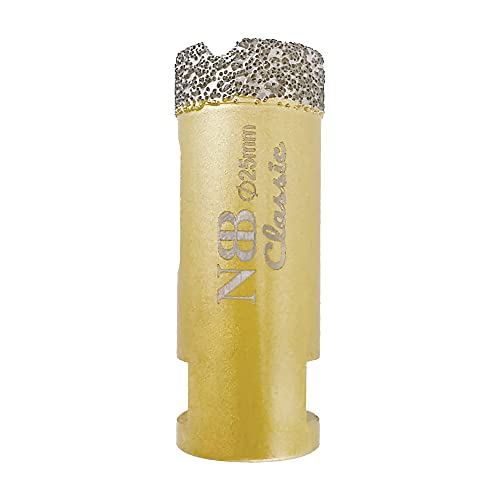 NBB vakuumgelötete Diamant lochsäge mit M14, Klassischer goldener Typ, zum Trocken- oder Nass bohren auf Porzellan, Keramik, Fliesen, Granit, Marmor, schnell, langlebig, für Winkelschleifer (1, 25mm) NBB vakuumgelötete Diamant lochsäge mit M14, Klassischer goldener Typ, zum Trocken- oder Nass bohren auf Porzellan, Keramik, Fliesen, Granit, Marmor, schnell, langlebig, für Winkelschleifer (1, 25mm) von NBB