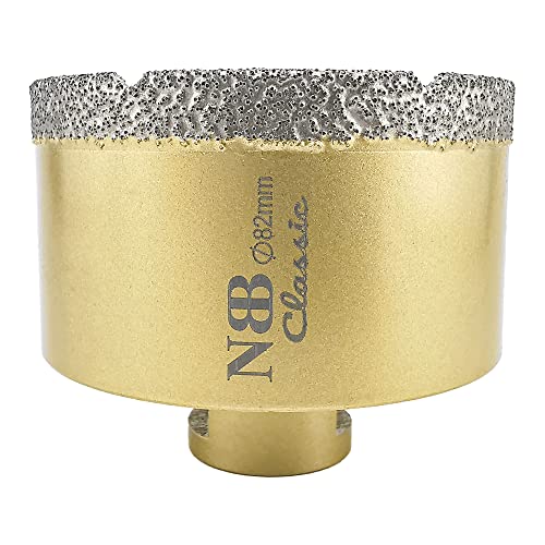 NBB vakuumgelötete Diamant lochsäge mit M14, Klassischer goldener Typ, zum Trocken- oder Nass bohren auf Porzellan, Keramik, Fliesen, Granit, Marmor, schnell, langlebig, für Winkelschleifer (1, 82mm) NBB vakuumgelötete Diamant lochsäge mit M14, Klassischer goldener Typ, zum Trocken- oder Nass bohren auf Porzellan, Keramik, Fliesen, Granit, Marmor, schnell, langlebig, für Winkelschleifer (1, 82mm) von NBB