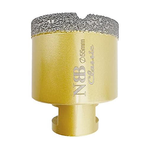 NBB vakuumgelötete Diamant lochsäge mit M14, Klassischer goldener Typ, zum Trocken- oder Nass bohren auf Porzellan, Keramik, Fliesen, Granit, Marmor, schnell, langlebig, für Winkelschleifer (1, 55mm) NBB vakuumgelötete Diamant lochsäge mit M14, Klassischer goldener Typ, zum Trocken- oder Nass bohren auf Porzellan, Keramik, Fliesen, Granit, Marmor, schnell, langlebig, für Winkelschleifer (1, 55mm) von NBB