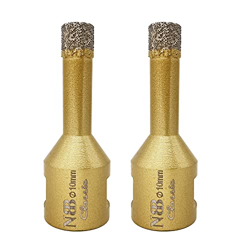 NBB vakuumgelötete Diamant lochsäge mit M14, Klassischer goldener Typ, zum Trocken- oder Nass bohren auf Porzellan, Keramik, Fliesen, Granit, Marmor, schnell, langlebig, für Winkelschleifer (2, 10mm) NBB vakuumgelötete Diamant lochsäge mit M14, Klassischer goldener Typ, zum Trocken- oder Nass bohren auf Porzellan, Keramik, Fliesen, Granit, Marmor, schnell, langlebig, für Winkelschleifer (2, 10mm) von NBB