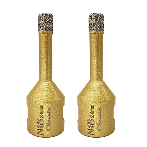 NBB vakuumgelötete Diamant lochsäge mit M14, Klassischer goldener Typ, zum Trocken- oder Nass bohren auf Porzellan, Keramik, Fliesen, Granit, Marmor, schnell, langlebig, für Winkelschleifer (2, 8mm) NBB vakuumgelötete Diamant lochsäge mit M14, Klassischer goldener Typ, zum Trocken- oder Nass bohren auf Porzellan, Keramik, Fliesen, Granit, Marmor, schnell, langlebig, für Winkelschleifer (2, 8mm) von NBB