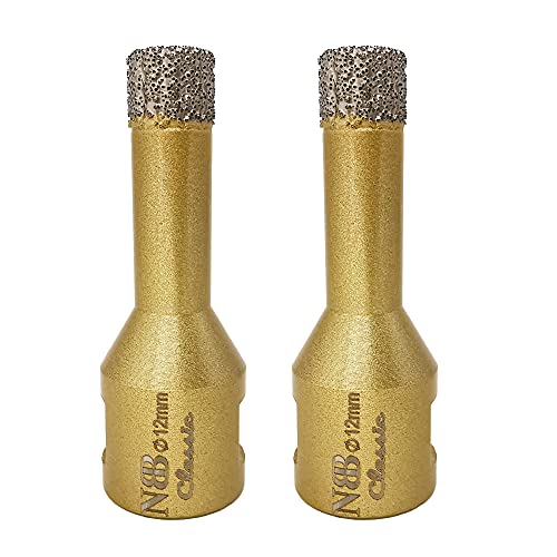 NBB vakuumgelötete Diamant lochsäge mit M14, Klassischer goldener Typ, zum Trocken- oder Nass bohren auf Porzellan, Keramik, Fliesen, Granit, Marmor, schnell, langlebig, für Winkelschleifer (2, 12mm) NBB vakuumgelötete Diamant lochsäge mit M14, Klassischer goldener Typ, zum Trocken- oder Nass bohren auf Porzellan, Keramik, Fliesen, Granit, Marmor, schnell, langlebig, für Winkelschleifer (2, 12mm) von NBB
