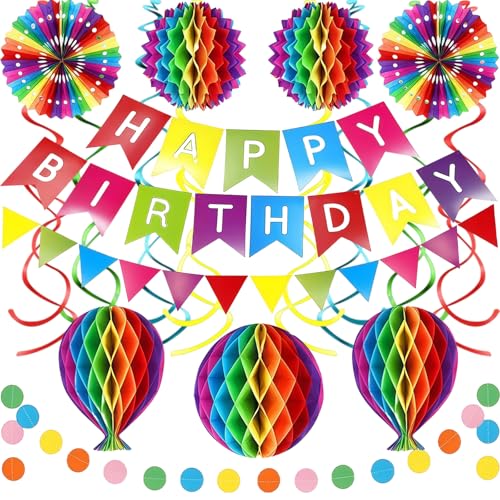 Happy Birthday Party Dekorationsset, einschließlich wiederverwendbarer Home Happy Birthday Banner, Wabenbälle, Wabenfächer, geeignet für Wohnzimmer, Küche, Schlafzimmer, Büro, und andere Orte. Happy Birthday Party Dekorationsset, einschließlich wiederverwendbarer Home Happy Birthday Banner, Wabenbälle, Wabenfächer, geeignet für Wohnzimmer, Küche, Schlafzimmer, Büro, und andere Orte. von NBBENG
