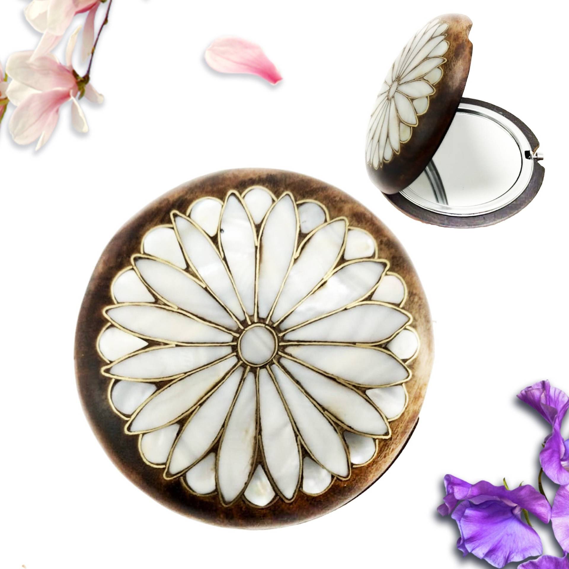 Holz Spiegel Tragbar, Valentinstag Geschenk Für Sie, Frau, Mädchen, Mutter, Make-Up Handspiegel, Handtasche, Vergrößern, Kompakt Holz Spiegel Tragbar, Valentinstag Geschenk Für Sie, Frau, Mädchen, Mutter, Make-Up Handspiegel, Handtasche, Vergrößern, Kompakt von NBGiftArt
