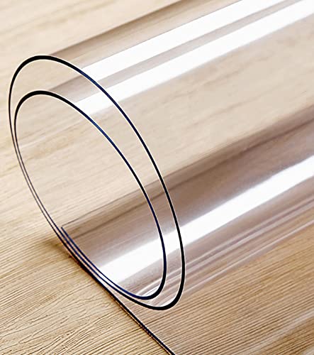 Transparenter PVC-Tischschutz, transparente Tischdecke, 1,5 mm dick, nicht einlaufend, wasserdichte Tischmatte für Restauranttische. Größe kann angepasst werden (1,5 mm, 90 x 180 cm) von NBKJDSXL