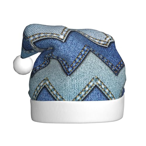 NBRIEU Blauer Denim-Druck-Weihnachtsmütze mit Farbverlauf, festliche Dekoration, Neujahrsfeierzubehör und Geschenke NBRIEU Blauer Denim-Druck-Weihnachtsmütze mit Farbverlauf, festliche Dekoration, Neujahrsfeierzubehör und Geschenke von NBRIEU