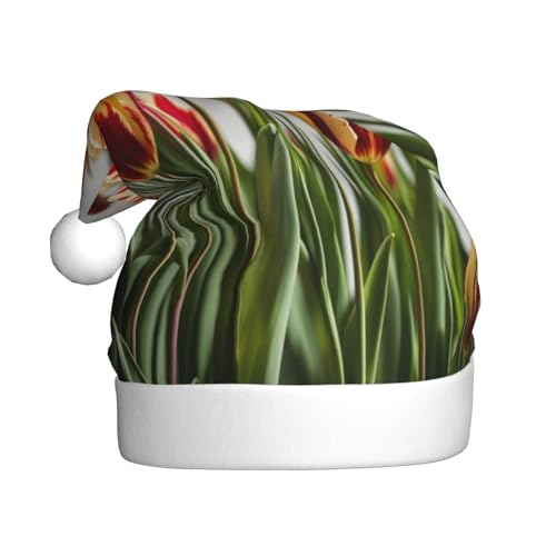 NBRIEU Bunte Tulpen-Druck-Weihnachtsmütze, Neujahrsfeierzubehör und Geschenke NBRIEU Bunte Tulpen-Druck-Weihnachtsmütze, Neujahrsfeierzubehör und Geschenke von NBRIEU