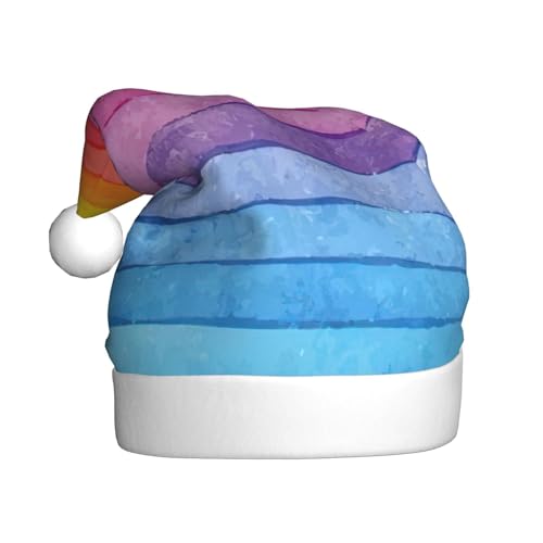 NBRIEU Bunte Weihnachtsmütze mit Regenbogenstreifendruck, festliche Dekoration und Neujahrsfeiergeschenke NBRIEU Bunte Weihnachtsmütze mit Regenbogenstreifendruck, festliche Dekoration und Neujahrsfeiergeschenke von NBRIEU