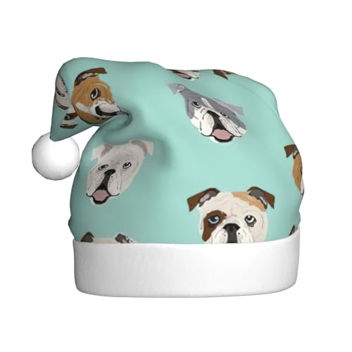 NBRIEU Lustiger englischer Bulldoggen-Druck, festliche Dekoration, Weihnachtsmütze, Neujahrsparty-Zubehör und Geschenke NBRIEU Lustiger englischer Bulldoggen-Druck, festliche Dekoration, Weihnachtsmütze, Neujahrsparty-Zubehör und Geschenke von NBRIEU