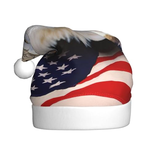 NBRIEU Patriotischer Weißkopfseeadler mit amerikanischer Flagge, festliche Dekoration, Weihnachtsmütze, Neujahrsparty-Zubehör und Geschenke NBRIEU Patriotischer Weißkopfseeadler mit amerikanischer Flagge, festliche Dekoration, Weihnachtsmütze, Neujahrsparty-Zubehör und Geschenke von NBRIEU
