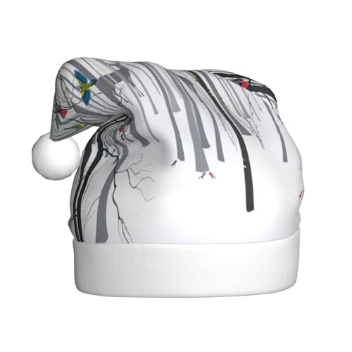 NBRIEU Schneehirsch, Vogel, Brich, Baum, Aufdruck, festliche Dekoration, Weihnachtsmütze, Neujahrsparty-Zubehör und Geschenke NBRIEU Schneehirsch, Vogel, Brich, Baum, Aufdruck, festliche Dekoration, Weihnachtsmütze, Neujahrsparty-Zubehör und Geschenke von NBRIEU