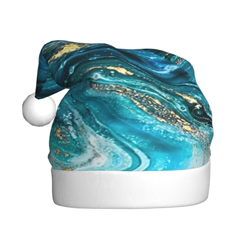 NBRIEU Türkis, Blau, Gold, Marmor-Druck, festliche Dekoration, Weihnachtsmütze, Neujahrsparty-Zubehör und Geschenke NBRIEU Türkis, Blau, Gold, Marmor-Druck, festliche Dekoration, Weihnachtsmütze, Neujahrsparty-Zubehör und Geschenke von NBRIEU