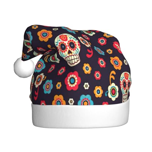 NBRIEU Weihnachtshut mit Zuckerschädel-Druck, Partyzubehör und Neujahrsgeschenke NBRIEU Weihnachtshut mit Zuckerschädel-Druck, Partyzubehör und Neujahrsgeschenke von NBRIEU
