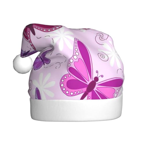 NBRIEU Weihnachtshut mit rosa Schmetterlingsdruck, Zubehör und Geschenke für Neujahrspartys NBRIEU Weihnachtshut mit rosa Schmetterlingsdruck, Zubehör und Geschenke für Neujahrspartys von NBRIEU