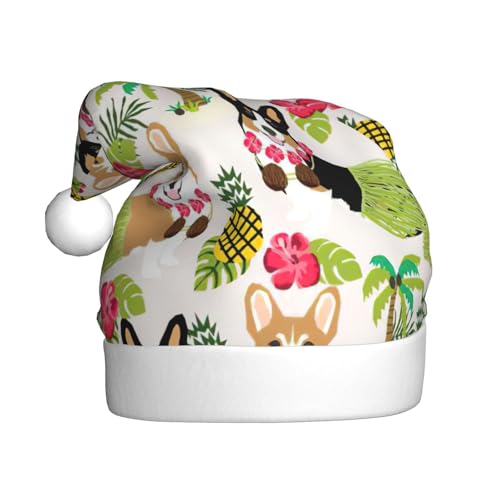 NBRIEU Weihnachtshut mit tropischen Blumen und Corgi-Druck, Zubehör und Geschenke für Neujahrspartys NBRIEU Weihnachtshut mit tropischen Blumen und Corgi-Druck, Zubehör und Geschenke für Neujahrspartys von NBRIEU