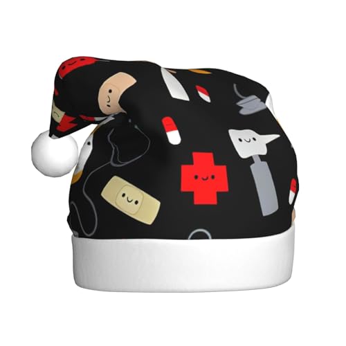 NBRIEU Weihnachtsmütze der festlichen Dekoration des Cartoon-Medizin Musterdrucks, Neujahrsfeierzubehör und Geschenke NBRIEU Weihnachtsmütze der festlichen Dekoration des Cartoon-Medizin Musterdrucks, Neujahrsfeierzubehör und Geschenke von NBRIEU