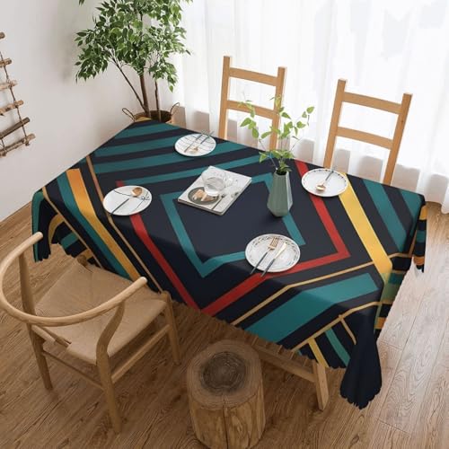 NBSKSDLK Abstrakte geometrische gestreifte Tischdecke, rechteckig, wasserdicht, schmutzabweisend, knitterfrei, dekorativ, wiederverwendbar, Polyester-Tischdecken für Hochzeit, Party, Bankett, 137 x NBSKSDLK Abstrakte geometrische gestreifte Tischdecke, rechteckig, wasserdicht, schmutzabweisend, knitterfrei, dekorativ, wiederverwendbar, Polyester-Tischdecken für Hochzeit, Party, Bankett, 137 x von NBSKSDLK