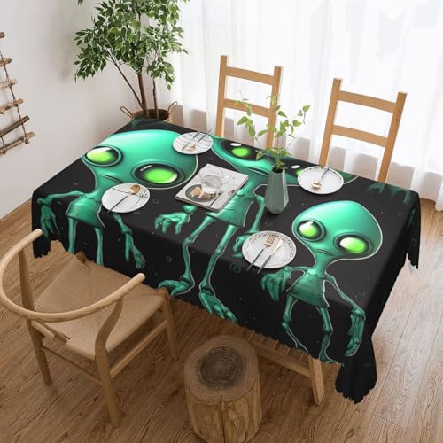 NBSKSDLK Aliens Tischdecke, rechteckig, wasserdicht, schmutzabweisend, knitterfrei, dekorativ, wiederverwendbar, Polyester-Tischdecken für Hochzeit, Party, Bankett, 137 x 183 cm NBSKSDLK Aliens Tischdecke, rechteckig, wasserdicht, schmutzabweisend, knitterfrei, dekorativ, wiederverwendbar, Polyester-Tischdecken für Hochzeit, Party, Bankett, 137 x 183 cm von NBSKSDLK