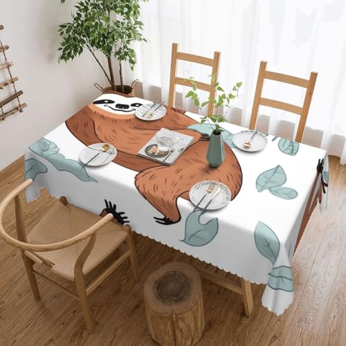 NBSKSDLK Braune Faultier-Tischdecke, rechteckig, wasserdicht, schmutzabweisend, knitterfrei, dekorativ, wiederverwendbar, Polyester-Tischdecken für Hochzeit, Party, Bankett, 137 x 183 cm NBSKSDLK Braune Faultier-Tischdecke, rechteckig, wasserdicht, schmutzabweisend, knitterfrei, dekorativ, wiederverwendbar, Polyester-Tischdecken für Hochzeit, Party, Bankett, 137 x 183 cm von NBSKSDLK