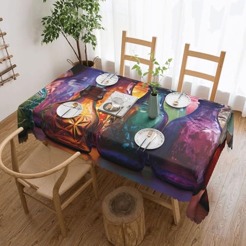 NBSKSDLK Bunte Glasflaschentischdecke, rechteckig, wasserdicht, schmutzabweisend, knitterfrei, dekorativ, wiederverwendbar, Polyester-Tischdecken für Hochzeit, Party, Bankett, 137 x 183 cm NBSKSDLK Bunte Glasflaschentischdecke, rechteckig, wasserdicht, schmutzabweisend, knitterfrei, dekorativ, wiederverwendbar, Polyester-Tischdecken für Hochzeit, Party, Bankett, 137 x 183 cm von NBSKSDLK