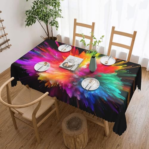 NBSKSDLK Color Explosion Tischdecke, rechteckig, wasserdicht, schmutzabweisend, knitterfrei, dekorativ, wiederverwendbar, Polyester-Tischdecken für Hochzeit, Party, Bankett, 137 x 183 cm NBSKSDLK Color Explosion Tischdecke, rechteckig, wasserdicht, schmutzabweisend, knitterfrei, dekorativ, wiederverwendbar, Polyester-Tischdecken für Hochzeit, Party, Bankett, 137 x 183 cm von NBSKSDLK