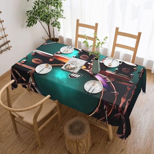 NBSKSDLK Cool Drum Set Tischdecke, rechteckig, wasserdicht, schmutzabweisend, knitterfrei, dekorativ, wiederverwendbar, Polyester-Tischdecken für Hochzeit, Party, Bankett, 137 x 183 cm NBSKSDLK Cool Drum Set Tischdecke, rechteckig, wasserdicht, schmutzabweisend, knitterfrei, dekorativ, wiederverwendbar, Polyester-Tischdecken für Hochzeit, Party, Bankett, 137 x 183 cm von NBSKSDLK
