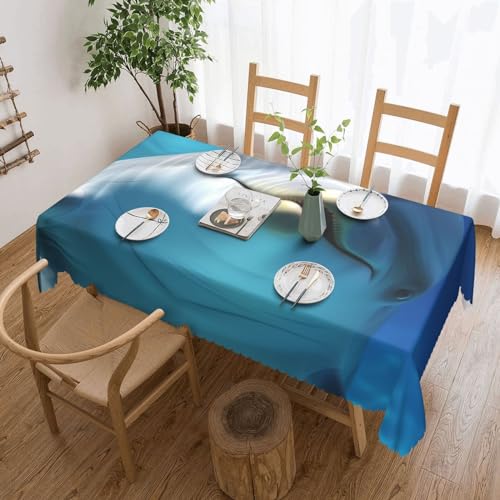 NBSKSDLK Delphin with a Smile Tischdecke, rechteckig, wasserdicht, schmutzabweisend, knitterfrei, dekorativ, wiederverwendbar, Polyester-Tischdecken für Hochzeit, Party, Bankett, 137 x 183 cm NBSKSDLK Delphin with a Smile Tischdecke, rechteckig, wasserdicht, schmutzabweisend, knitterfrei, dekorativ, wiederverwendbar, Polyester-Tischdecken für Hochzeit, Party, Bankett, 137 x 183 cm von NBSKSDLK
