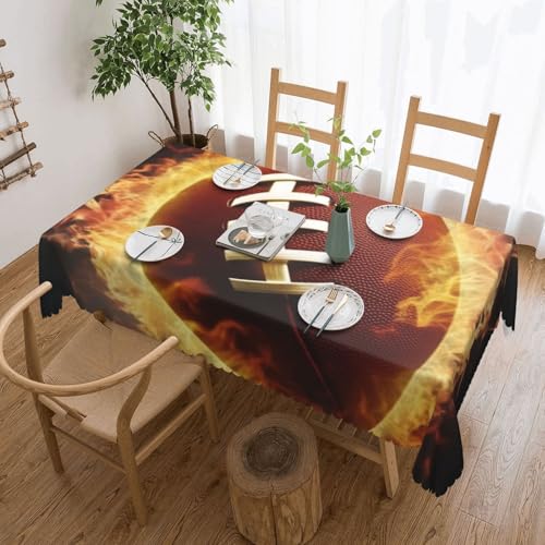 NBSKSDLK Flaming American Football Tischdecke, rechteckig, wasserdicht, schmutzabweisend, knitterfrei, dekorativ, wiederverwendbar, Polyester-Tischdecken für Hochzeit, Party, Bankett, 137 x 183 cm NBSKSDLK Flaming American Football Tischdecke, rechteckig, wasserdicht, schmutzabweisend, knitterfrei, dekorativ, wiederverwendbar, Polyester-Tischdecken für Hochzeit, Party, Bankett, 137 x 183 cm von NBSKSDLK