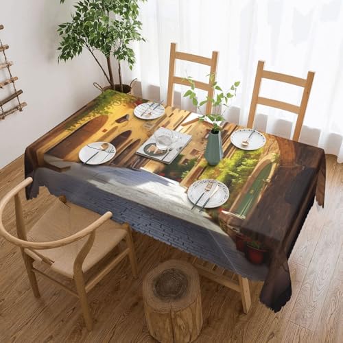 NBSKSDLK Italienische Straßentischdecke, rechteckig, wasserdicht, schmutzabweisend, knitterfrei, dekorativ, wiederverwendbar, Polyester-Tischdecken für Hochzeit, Party, Bankett, 137 x 183 cm NBSKSDLK Italienische Straßentischdecke, rechteckig, wasserdicht, schmutzabweisend, knitterfrei, dekorativ, wiederverwendbar, Polyester-Tischdecken für Hochzeit, Party, Bankett, 137 x 183 cm von NBSKSDLK
