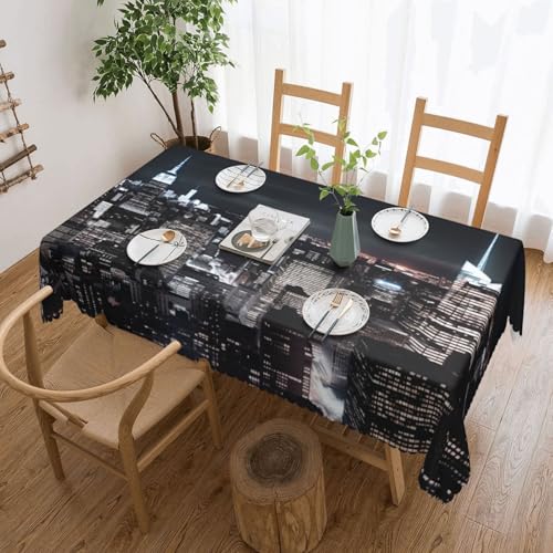 NBSKSDLK New York Night Sky Tischdecke, rechteckig, wasserdicht, schmutzabweisend, knitterfrei, dekorativ, wiederverwendbar, Polyester-Tischdecken für Hochzeit, Party, Bankett, 137 x 183 cm NBSKSDLK New York Night Sky Tischdecke, rechteckig, wasserdicht, schmutzabweisend, knitterfrei, dekorativ, wiederverwendbar, Polyester-Tischdecken für Hochzeit, Party, Bankett, 137 x 183 cm von NBSKSDLK