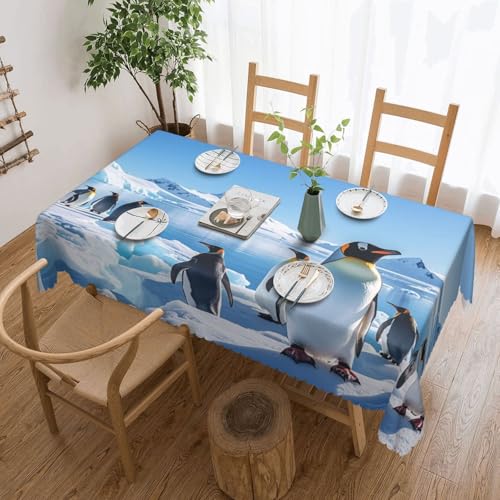 NBSKSDLK Pinguin-Antarktis-Eis-Tischdecke, rechteckig, wasserdicht, schmutzabweisend, knitterfrei, dekorativ, wiederverwendbar, Polyester-Tischdecken für Hochzeit, Party, Bankett, 137 x 183 cm NBSKSDLK Pinguin-Antarktis-Eis-Tischdecke, rechteckig, wasserdicht, schmutzabweisend, knitterfrei, dekorativ, wiederverwendbar, Polyester-Tischdecken für Hochzeit, Party, Bankett, 137 x 183 cm von NBSKSDLK