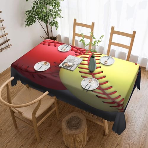 NBSKSDLK Softball-Tischdecke, rechteckig, wasserdicht, schmutzabweisend, knitterfrei, dekorativ, wiederverwendbar, Polyester-Tischdecken für Hochzeit, Party, Bankett, 137 x 183 cm NBSKSDLK Softball-Tischdecke, rechteckig, wasserdicht, schmutzabweisend, knitterfrei, dekorativ, wiederverwendbar, Polyester-Tischdecken für Hochzeit, Party, Bankett, 137 x 183 cm von NBSKSDLK