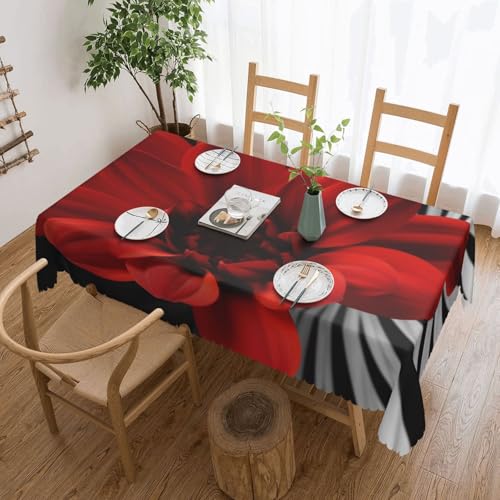 NBSKSDLK Tischdecke, rechteckig, wasserdicht, schmutzabweisend, knitterfrei, dekorativ, wiederverwendbar, Polyester-Tischdecken für Hochzeit, Party, Bankett, 137 x 183 cm, Rot NBSKSDLK Tischdecke, rechteckig, wasserdicht, schmutzabweisend, knitterfrei, dekorativ, wiederverwendbar, Polyester-Tischdecken für Hochzeit, Party, Bankett, 137 x 183 cm, Rot von NBSKSDLK