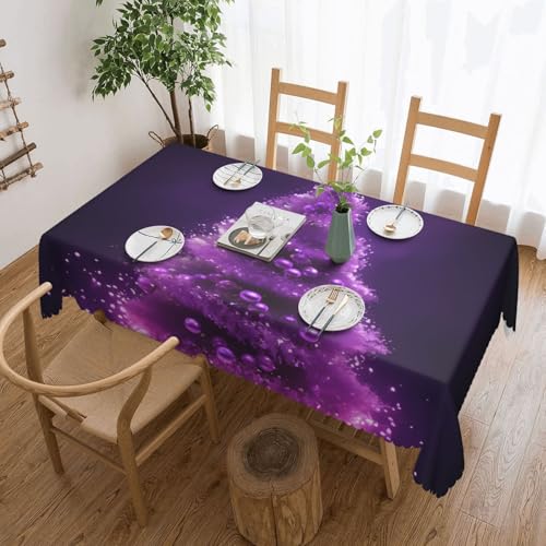 NBSKSDLK Tischdecke, rechteckig, wasserdicht, schmutzabweisend, knitterfrei, dekorativ, wiederverwendbar, Polyester-Tischdecken für Hochzeit, Party, Bankett, 137 x 183 cm, Violett NBSKSDLK Tischdecke, rechteckig, wasserdicht, schmutzabweisend, knitterfrei, dekorativ, wiederverwendbar, Polyester-Tischdecken für Hochzeit, Party, Bankett, 137 x 183 cm, Violett von NBSKSDLK