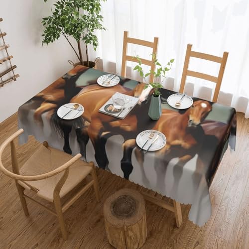 NBSKSDLK Tischdecke, rechteckig, wasserdicht, schmutzabweisend, knitterfrei, dekorativ, wiederverwendbar, Polyester-Tischdecken für Hochzeit, Party, Bankett, 137 x 183 cm NBSKSDLK Tischdecke, rechteckig, wasserdicht, schmutzabweisend, knitterfrei, dekorativ, wiederverwendbar, Polyester-Tischdecken für Hochzeit, Party, Bankett, 137 x 183 cm von NBSKSDLK