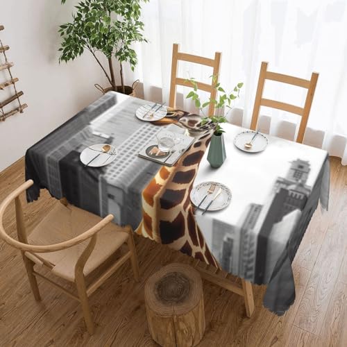 NBSKSDLK Tischdecke Giraffe in New York, rechteckig, wasserdicht, schmutzabweisend, knitterfrei, dekorativ, wiederverwendbar, Polyester-Tischdecken für Hochzeit, Party, Bankett, 137 x 183 cm NBSKSDLK Tischdecke Giraffe in New York, rechteckig, wasserdicht, schmutzabweisend, knitterfrei, dekorativ, wiederverwendbar, Polyester-Tischdecken für Hochzeit, Party, Bankett, 137 x 183 cm von NBSKSDLK