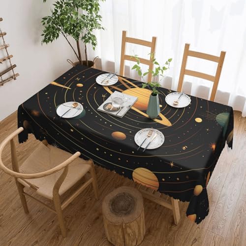 NBSKSDLK Tischdecke mit Astronomischem Retro-Muster, rechteckig, wasserdicht, schmutzabweisend, knitterfrei, dekorativ, wiederverwendbar, Polyester-Tischdecken für Hochzeit, Party, Bankett, 137 x 183 NBSKSDLK Tischdecke mit Astronomischem Retro-Muster, rechteckig, wasserdicht, schmutzabweisend, knitterfrei, dekorativ, wiederverwendbar, Polyester-Tischdecken für Hochzeit, Party, Bankett, 137 x 183 von NBSKSDLK