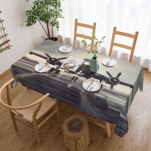 NBSKSDLK Tischdecke mit Flugzeugkunst, rechteckig, wasserdicht, schmutzabweisend, knitterfrei, dekorativ, wiederverwendbar, Polyester-Tischdecken für Hochzeit, Party, Bankett, 137 x 183 cm NBSKSDLK Tischdecke mit Flugzeugkunst, rechteckig, wasserdicht, schmutzabweisend, knitterfrei, dekorativ, wiederverwendbar, Polyester-Tischdecken für Hochzeit, Party, Bankett, 137 x 183 cm von NBSKSDLK