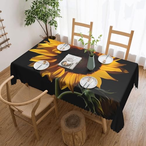 NBSKSDLK Tischdecke mit Sonnenblumen-Hintergrund, rechteckig, wasserdicht, schmutzabweisend, knitterfrei, dekorativ, wiederverwendbar, Polyester-Tischdecken für Hochzeit, Party, Bankett, 137 x 183 cm NBSKSDLK Tischdecke mit Sonnenblumen-Hintergrund, rechteckig, wasserdicht, schmutzabweisend, knitterfrei, dekorativ, wiederverwendbar, Polyester-Tischdecken für Hochzeit, Party, Bankett, 137 x 183 cm von NBSKSDLK