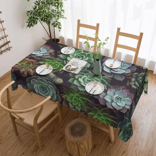 NBSKSDLK Tischdecke mit Sukkulenten, rechteckig, wasserdicht, schmutzabweisend, knitterfrei, dekorativ, wiederverwendbar, Polyester-Tischdecken für Hochzeit, Party, Bankett, 137 x 183 cm NBSKSDLK Tischdecke mit Sukkulenten, rechteckig, wasserdicht, schmutzabweisend, knitterfrei, dekorativ, wiederverwendbar, Polyester-Tischdecken für Hochzeit, Party, Bankett, 137 x 183 cm von NBSKSDLK