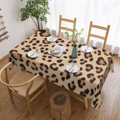 NBSKSDLK Tischdecke mit braunem Leopardenmuster, rechteckig, wasserdicht, schmutzabweisend, knitterfrei, dekorativ, wiederverwendbar, Polyester-Tischdecken für Hochzeit, Party, Bankett, 137 x 183 cm NBSKSDLK Tischdecke mit braunem Leopardenmuster, rechteckig, wasserdicht, schmutzabweisend, knitterfrei, dekorativ, wiederverwendbar, Polyester-Tischdecken für Hochzeit, Party, Bankett, 137 x 183 cm von NBSKSDLK