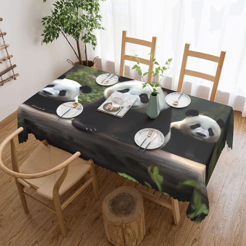 NBSKSDLK Tischdecke mit niedlichem Panda-Motiv, rechteckig, wasserdicht, schmutzabweisend, knitterfrei, dekorativ, wiederverwendbar, Polyester-Tischdecken für Hochzeit, Party, Bankett, 137 x 183 cm NBSKSDLK Tischdecke mit niedlichem Panda-Motiv, rechteckig, wasserdicht, schmutzabweisend, knitterfrei, dekorativ, wiederverwendbar, Polyester-Tischdecken für Hochzeit, Party, Bankett, 137 x 183 cm von NBSKSDLK