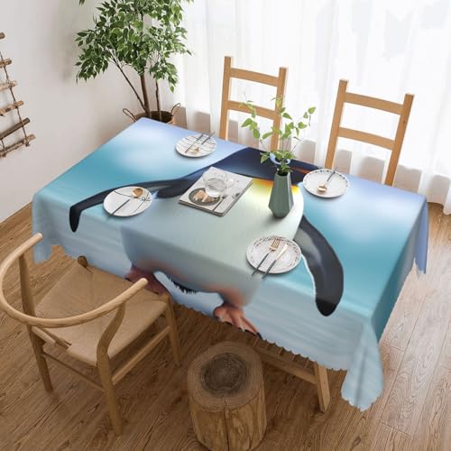 NBSKSDLK Tischdecke mit niedlichem Pinguin, rechteckig, wasserdicht, schmutzabweisend, knitterfrei, dekorativ, wiederverwendbar, Polyester-Tischdecken für Hochzeit, Party, Bankett, 137 x 183 cm NBSKSDLK Tischdecke mit niedlichem Pinguin, rechteckig, wasserdicht, schmutzabweisend, knitterfrei, dekorativ, wiederverwendbar, Polyester-Tischdecken für Hochzeit, Party, Bankett, 137 x 183 cm von NBSKSDLK