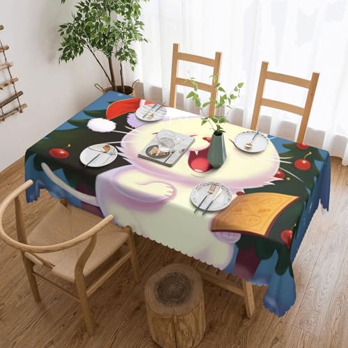 NBSKSDLK Tischdecke mit niedlicher Katze, rechteckig, wasserdicht, schmutzabweisend, knitterfrei, dekorativ, wiederverwendbar, Polyester-Tischdecken für Hochzeit, Party, Bankett, 137 x 183 cm NBSKSDLK Tischdecke mit niedlicher Katze, rechteckig, wasserdicht, schmutzabweisend, knitterfrei, dekorativ, wiederverwendbar, Polyester-Tischdecken für Hochzeit, Party, Bankett, 137 x 183 cm von NBSKSDLK
