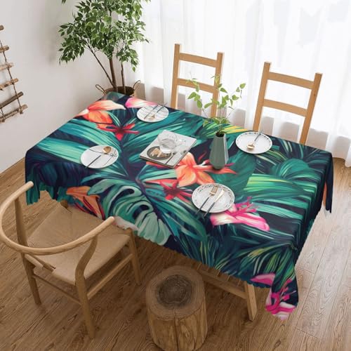NBSKSDLK Tischdecke mit tropischen Blumenblättern, rechteckig, wasserdicht, schmutzabweisend, knitterfrei, dekorativ, wiederverwendbar, Polyester-Tischdecken für Hochzeit, Party, Bankett, 137 x 183 cm NBSKSDLK Tischdecke mit tropischen Blumenblättern, rechteckig, wasserdicht, schmutzabweisend, knitterfrei, dekorativ, wiederverwendbar, Polyester-Tischdecken für Hochzeit, Party, Bankett, 137 x 183 cm von NBSKSDLK