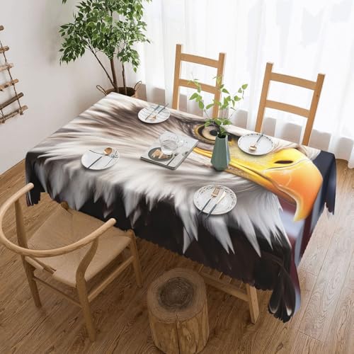 NBSKSDLK Weißkopfseeadler-Tischdecke, rechteckig, wasserdicht, schmutzabweisend, knitterfrei, dekorativ, wiederverwendbar, Polyester-Tischdecken für Hochzeit, Party, Bankett, 137 x 183 cm NBSKSDLK Weißkopfseeadler-Tischdecke, rechteckig, wasserdicht, schmutzabweisend, knitterfrei, dekorativ, wiederverwendbar, Polyester-Tischdecken für Hochzeit, Party, Bankett, 137 x 183 cm von NBSKSDLK