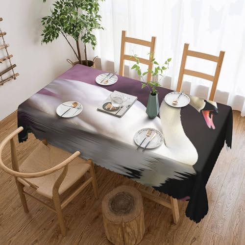 NBSKSDLK White Swan Tischdecke, rechteckig, wasserdicht, schmutzabweisend, knitterfrei, dekorativ, wiederverwendbar, Polyester-Tischdecken für Hochzeit, Party, Bankett, 137 x 183 cm NBSKSDLK White Swan Tischdecke, rechteckig, wasserdicht, schmutzabweisend, knitterfrei, dekorativ, wiederverwendbar, Polyester-Tischdecken für Hochzeit, Party, Bankett, 137 x 183 cm von NBSKSDLK