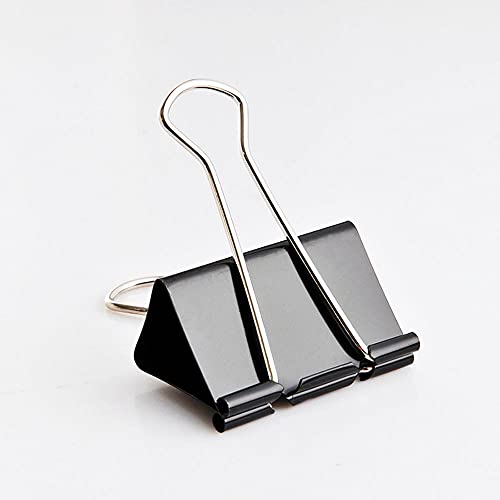 NC 12Pcs Binder Büroklammer Metall Büroklammern Büroklammer Klemme Organizer Bürobedarf Clips Schwarz Binder Clips Büroklammer Clips Büroklammer von NC