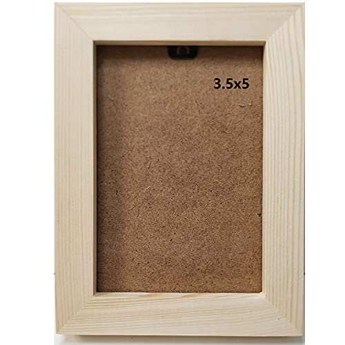 NC Bilderrahmen aus Holz, 3,5 x 5 cm, Umweltschutz, keine Farbe. Schutzplatte Kunststoffmaterial. Die schützende Lilm muss abgerissen werden. Geeignet für Schreibtisch und Wand. von NC